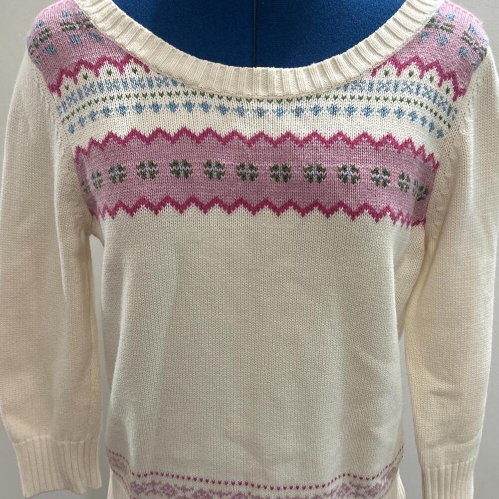 Vintage IZOD Pastel Fair Isle Sweater - Size M